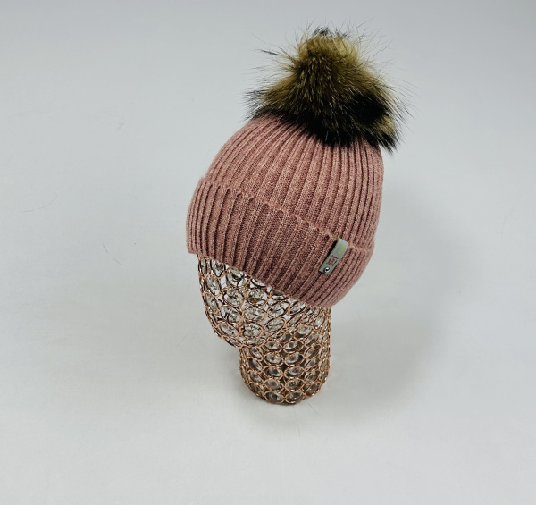 Шапка Амали мохер Рябчик (т.пудра)